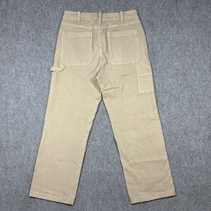 Abercrombie & Fitch Baggy Carpenter Pants Mens 33x32 Khaki Canvas 0265